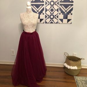 Maroon Tulle Skirt